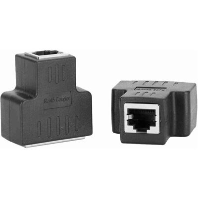 MOXIE Sjlerst Coupleur Rj45, Adaptateur De Câble Ethernet 2 Pièces 1 En 2 Sorties Interface Femelle Rj45 Connecteur Lan Câble Répartiteur D'Extension Pour Fil Internet - Publicité MOXIE Sjlerst Coupleur Rj45, Adaptateur De Câble Ethernet 2 Pièces 1 En 2 Sorties Interface Femelle Rj45 Connecteur Lan Câble Répartiteur D'Extension Pour Fil Internet - Publicité
