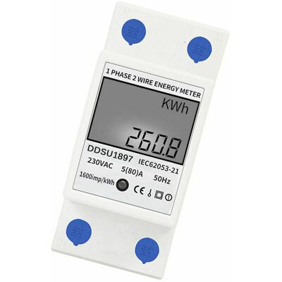 SANS MARQUE Numerique Electrique Compteur D'Energie Monophase Sur Rail Din Compteurs D'Electricite Une Deuxieme Phase De Fil Multifonction Compteur Electrique - Blanc, Sans Retroeclairage - Publicité SANS MARQUE Numerique Electrique Compteur D'Energie Monophase Sur Rail Din Compteurs D'Electricite Une Deuxieme Phase De Fil Multifonction Compteur Electrique - Blanc, Sans Retroeclairage - Publicité