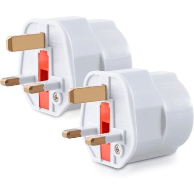 MOXIE 2x Adaptateur Prise Anglaise - Modèle Schuko Type G - Fiche France Vers Royaume-uni - Prise Compact Pour Voyage - Compatible Plusieurs Pays - Publicité MOXIE 2x Adaptateur Prise Anglaise - Modèle Schuko Type G - Fiche France Vers Royaume-uni - Prise Compact Pour Voyage - Compatible Plusieurs Pays - Publicité