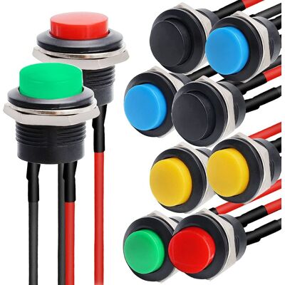 OEM Interrupteur De Bouton-poussoir Momentané 10pcs 12mm, Mini Bouton-poussoir Corne, Bouton-poussoir Rond, Bouton-poussoir 12v, Avec Fils Pré-soudés - Publicité OEM Interrupteur De Bouton-poussoir Momentané 10pcs 12mm, Mini Bouton-poussoir Corne, Bouton-poussoir Rond, Bouton-poussoir 12v, Avec Fils Pré-soudés - Publicité