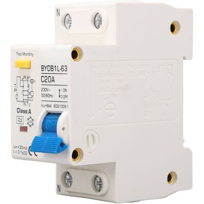 WEYTOLL Commutateur De Protection Contre Les Fuites Ac 230v 20a, Disjoncteur Miniature De Type A À Montage Sur Rail Din 1p - Publicité WEYTOLL Commutateur De Protection Contre Les Fuites Ac 230v 20a, Disjoncteur Miniature De Type A À Montage Sur Rail Din 1p - Publicité