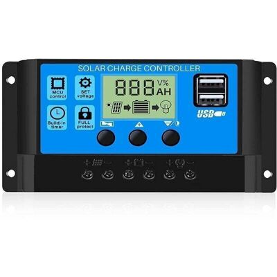 Scotch 30a 12v/24v Contrôleur De Charge Régulateur Panneau Solaire De Batterie Intelligent Avec 5v Double Port Usb Lcd Affichage (30a) - Publicité Scotch 30a 12v/24v Contrôleur De Charge Régulateur Panneau Solaire De Batterie Intelligent Avec 5v Double Port Usb Lcd Affichage (30a) - Publicité