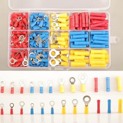 OEM 258pcs Cosses Electriques A Sertir Anneau Connecteurs Bout À Bout, 12 Types Cosses A Sertir Anneau Cosses Bout À Bout Bornes Électriques, Bornes À Sertir Isolées Connecteurs De Câble De Fil Électrique - Publicité OEM 258pcs Cosses Electriques A Sertir Anneau Connecteurs Bout À Bout, 12 Types Cosses A Sertir Anneau Cosses Bout À Bout Bornes Électriques, Bornes À Sertir Isolées Connecteurs De Câble De Fil Électrique - Publicité