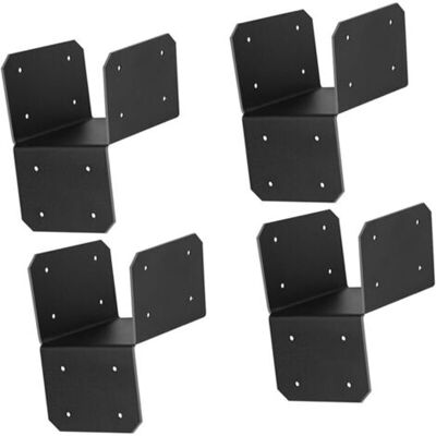 ABYSSE Lot De 4 Connecteurs D'Ancrage Pour Cadre En Acier Léger Pour Poteaux De Maison En Bois - Publicité ABYSSE Lot De 4 Connecteurs D'Ancrage Pour Cadre En Acier Léger Pour Poteaux De Maison En Bois - Publicité