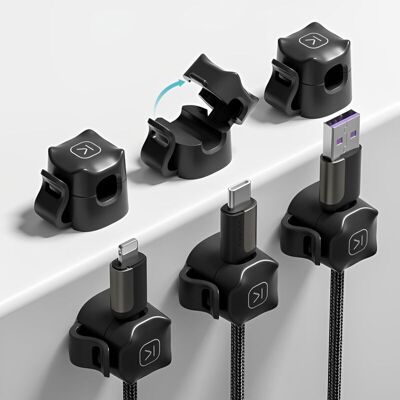 MOXIE 6 Pcs Clips Câble Organisateur Bureau,cable Clips Support De Câble,fil Fortement Adhésif Support De Chargeur,noir - Publicité MOXIE 6 Pcs Clips Câble Organisateur Bureau,cable Clips Support De Câble,fil Fortement Adhésif Support De Chargeur,noir - Publicité