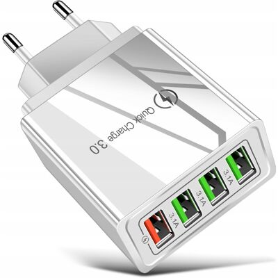 OEM Chargeur Mural Rapide 4 Ports Usb Quick Charge 3.0 La13blanc - Publicité OEM Chargeur Mural Rapide 4 Ports Usb Quick Charge 3.0 La13blanc - Publicité