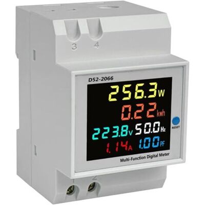 ABYSSE Compteur Multifonction Sur Rail Din D52-2066, Écran Lcd Coloré, Tension, Puissance Active, Fréquence, Énergie Électrique (40-300 V Ca) - Publicité ABYSSE Compteur Multifonction Sur Rail Din D52-2066, Écran Lcd Coloré, Tension, Puissance Active, Fréquence, Énergie Électrique (40-300 V Ca) - Publicité