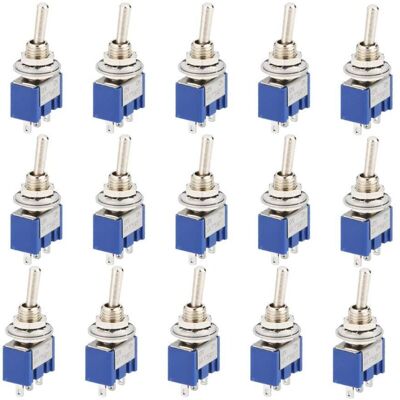 Andiamo Lot De 15 Commutateurs À Bascule Spdt 3 Broches – Ac 125v 6a – Interrupteur Autobloquant Pour Électronique Et Automobile - Publicité Andiamo Lot De 15 Commutateurs À Bascule Spdt 3 Broches – Ac 125v 6a – Interrupteur Autobloquant Pour Électronique Et Automobile - Publicité