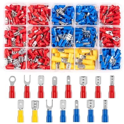 OEM 280 Pièces 15 Types Cosses Electriques A Sertir Connecteurs Avec Douilles Isolantes, Anneau Plates Fourches Cosses Et Kits Avec Coffret D'Assortiment, Pour Électriciens-crezuo - Publicité OEM 280 Pièces 15 Types Cosses Electriques A Sertir Connecteurs Avec Douilles Isolantes, Anneau Plates Fourches Cosses Et Kits Avec Coffret D'Assortiment, Pour Électriciens-crezuo - Publicité