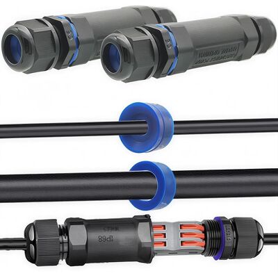 SANS MARQUE Connecteur Câble Ip68, Coupleur Câble Électrique D'Extension, Diamètre Câble Connecteurs Ø6mm-12mm, Connecteurs Électriques Étanches 2pièces, Connecteur Câble En Ligne Avec Bornier 3broches - Publicité SANS MARQUE Connecteur Câble Ip68, Coupleur Câble Électrique D'Extension, Diamètre Câble Connecteurs Ø6mm-12mm, Connecteurs Électriques Étanches 2pièces, Connecteur Câble En Ligne Avec Bornier 3broches - Publicité