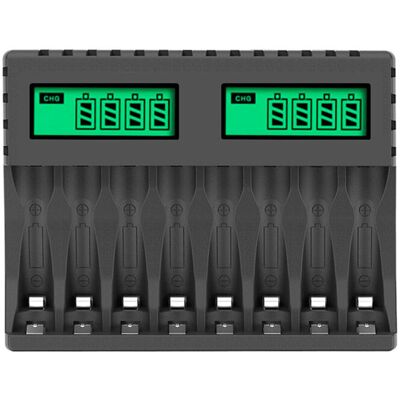 OEM 8 Slots Chargeur Piles Rechargeable Charge Rapide Pour Aa Aaa Rechargeable Avec Port Usb-crezuo - Publicité OEM 8 Slots Chargeur Piles Rechargeable Charge Rapide Pour Aa Aaa Rechargeable Avec Port Usb-crezuo - Publicité