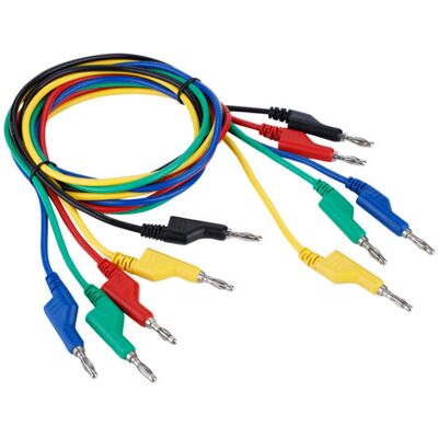 ABYSSE Lot De 5 Cordons De Test Haute Tension P1036 À Double Embout De 1 M Avec Fiches Bananes De 4 Mm Pour Multimètre - Publicité ABYSSE Lot De 5 Cordons De Test Haute Tension P1036 À Double Embout De 1 M Avec Fiches Bananes De 4 Mm Pour Multimètre - Publicité