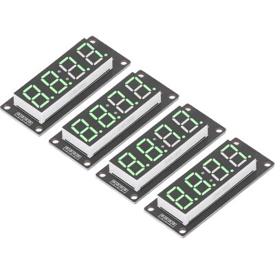 LBVIE Lot De 4 Panneaux D'Affichage Numériques À Led À 4 Chiffres Et 7 Segments, Module D'Horloge Tm1637, Vert 0,56 Pouce, Mra041a - Publicité LBVIE Lot De 4 Panneaux D'Affichage Numériques À Led À 4 Chiffres Et 7 Segments, Module D'Horloge Tm1637, Vert 0,56 Pouce, Mra041a - Publicité