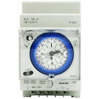 ALVIOR Minuterie Analogique - Moteur Synchrone 12 V Ac/dc - Programmation Journalière - 96 Segments 15 Min - Montage Rail Din - Publicité ALVIOR Minuterie Analogique - Moteur Synchrone 12 V Ac/dc - Programmation Journalière - 96 Segments 15 Min - Montage Rail Din - Publicité