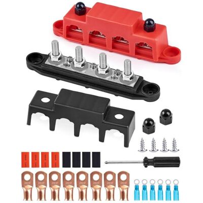 Andiamo Barre De Distribution 12v-48v Dc Busbar 250a Avec 4 X M8 Boulons – Housse Ignifuge – Plaque Laiton Nickelé Pour Conductivité – Pour Véhicules Et Panneaux Solaires - Publicité Andiamo Barre De Distribution 12v-48v Dc Busbar 250a Avec 4 X M8 Boulons – Housse Ignifuge – Plaque Laiton Nickelé Pour Conductivité – Pour Véhicules Et Panneaux Solaires - Publicité