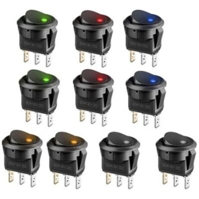 SCORPIO 8 Pcs Led Interrupteur À Bascule, Interupteur 12v Pour Voiture Dc 12 V 20 A On/off Self Verrouillage Interrupteur Spst Bouton Poussoir Rond Auto Bateau Appareils Ménagers - Publicité SCORPIO 8 Pcs Led Interrupteur À Bascule, Interupteur 12v Pour Voiture Dc 12 V 20 A On/off Self Verrouillage Interrupteur Spst Bouton Poussoir Rond Auto Bateau Appareils Ménagers - Publicité