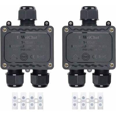 SANS MARQUE Boîte De Dérivation Étanche Ip68 3 Voies Pour L'Extérieur Avec Presse-étoupes Pour Petit Boîtier Électrique Noir De Ø4mm-ø14mm De Diamètre Pour L'Extérieur Lumière Jardin Piscine(2 Pcs) - Publicité SANS MARQUE Boîte De Dérivation Étanche Ip68 3 Voies Pour L'Extérieur Avec Presse-étoupes Pour Petit Boîtier Électrique Noir De Ø4mm-ø14mm De Diamètre Pour L'Extérieur Lumière Jardin Piscine(2 Pcs) - Publicité