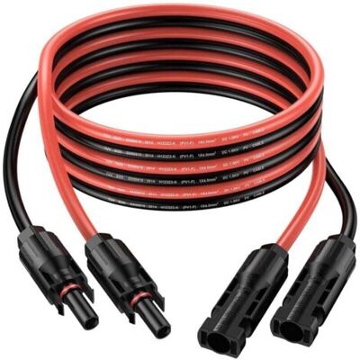 ABYSSE 6m 2xcâbles D'Extension 4 Mm²/12 Awg Pour Panneau Solaire Photovoltaique Avec Ip68 Etanche Avec Connecteurs Femelle Et Mâle Sur Câble De Raccordement (3 M Rouge + 3 M Noir) - Publicité ABYSSE 6m 2xcâbles D'Extension 4 Mm²/12 Awg Pour Panneau Solaire Photovoltaique Avec Ip68 Etanche Avec Connecteurs Femelle Et Mâle Sur Câble De Raccordement (3 M Rouge + 3 M Noir) - Publicité
