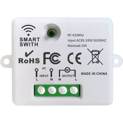 OEM Interrupteur Mural Sans Fil 10 A – Récepteur Relais Intégré, Pour Éclairage Jusqu’à 1500 W, Installation Simplifiée (1 Unité) - Publicité OEM Interrupteur Mural Sans Fil 10 A – Récepteur Relais Intégré, Pour Éclairage Jusqu’à 1500 W, Installation Simplifiée (1 Unité) - Publicité