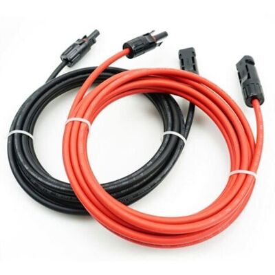 ABYSSE Câble Solaire 4 Mm² – Longueur 2 M (1 M Noir + 1 M Rouge) – Connecteurs M-c-4 Inclus – Tension 1000v Cc, Courant 30a - Publicité ABYSSE Câble Solaire 4 Mm² – Longueur 2 M (1 M Noir + 1 M Rouge) – Connecteurs M-c-4 Inclus – Tension 1000v Cc, Courant 30a - Publicité