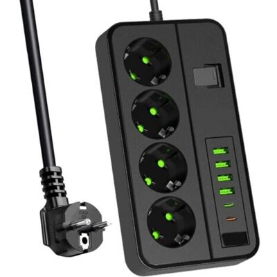 ABYSSE Multiprise 4 Prises Multiple (13a/3000w) Avec Interrupteur Individuelles, 4 Usb-a 2 Usb-c Ports De Charge (3.1a/5v),2m Adaptateur Secteur Les Câbles, Applicable À Bureaux Et Voyage En Maison - Publicité ABYSSE Multiprise 4 Prises Multiple (13a/3000w) Avec Interrupteur Individuelles, 4 Usb-a 2 Usb-c Ports De Charge (3.1a/5v),2m Adaptateur Secteur Les Câbles, Applicable À Bureaux Et Voyage En Maison - Publicité