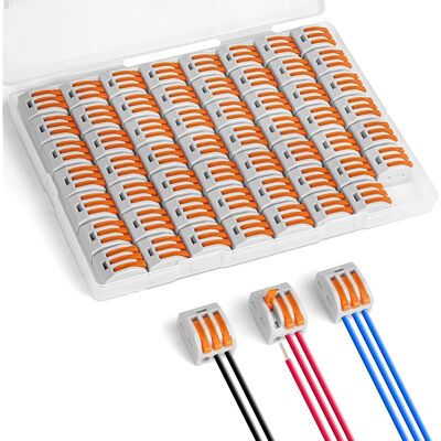 SANS MARQUE Bornes De Connexion, 55pcs 3 Entrées Connecteur Électriques Rapide De Fil, Électrique Connecteurs D'Épissag Automatique À Levier-écrou Pour Circuit En Ligne 28-12 Awg, Pa/pc Ignifuge - Publicité SANS MARQUE Bornes De Connexion, 55pcs 3 Entrées Connecteur Électriques Rapide De Fil, Électrique Connecteurs D'Épissag Automatique À Levier-écrou Pour Circuit En Ligne 28-12 Awg, Pa/pc Ignifuge - Publicité