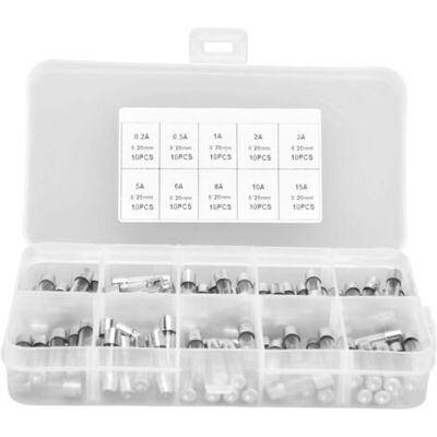 OEM 100 Pièces Fusible Verre Rapide 0.2a À 20a - Kit De Protection Électrique - Publicité OEM 100 Pièces Fusible Verre Rapide 0.2a À 20a - Kit De Protection Électrique - Publicité