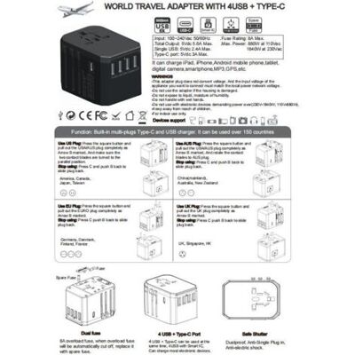 ABYSSE Adaptateur De Voyage Universel Avec 1 Port Usb-a + 2 Ports Type-c Pour Téléphones Portables, Ordinateurs, Tablettes, Adaptateur Secteur Tout-en-un Pour États-unis/royaume-uni/ue/australie, Charge Rapi - Publicité ABYSSE Adaptateur De Voyage Universel Avec 1 Port Usb-a + 2 Ports Type-c Pour Téléphones Portables, Ordinateurs, Tablettes, Adaptateur Secteur Tout-en-un Pour États-unis/royaume-uni/ue/australie, Charge Rapi - Publicité