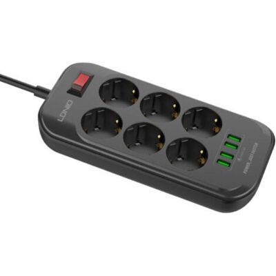 SANS MARQUE Multiprise Electrique Avec 4 Ports Usb Et 6 Prises, Noir - Publicité SANS MARQUE Multiprise Electrique Avec 4 Ports Usb Et 6 Prises, Noir - Publicité