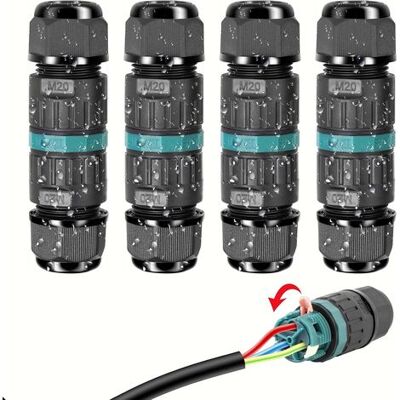OEM Connecteurs Électriques Étanches Ip68 - Connecteur De Câble À 3 Fils, Boîte De Jonction Extérieure, Pour Câbles De Ø 5 À 12 Mm (4 Pièces) - Publicité OEM Connecteurs Électriques Étanches Ip68 - Connecteur De Câble À 3 Fils, Boîte De Jonction Extérieure, Pour Câbles De Ø 5 À 12 Mm (4 Pièces) - Publicité