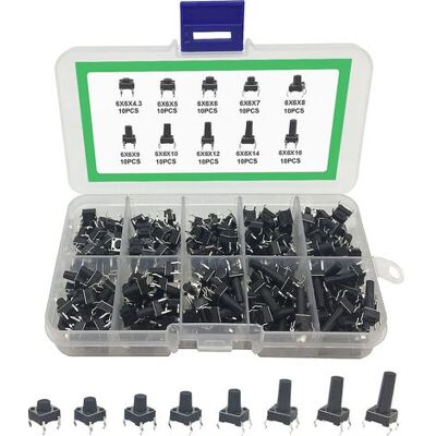 OEM Interrupteurs À Bouton-poussoir Tactile,100pcs Kit Assortiment D'Interrupteurs Tact Switch,4 Broches Interrupteur À Bouton Poussoir Tactile,bouton-poussoir Momentanés À 4 Broches,interrupteur Poussoir - Publicité OEM Interrupteurs À Bouton-poussoir Tactile,100pcs Kit Assortiment D'Interrupteurs Tact Switch,4 Broches Interrupteur À Bouton Poussoir Tactile,bouton-poussoir Momentanés À 4 Broches,interrupteur Poussoir - Publicité
