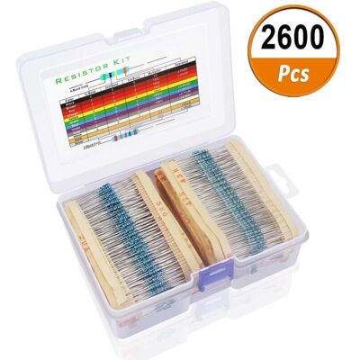 Andiamo Kit De Résistance 2600 Pièces 130 Valeurs. 1% De Résistances Variées Assortiment De Résistances À Film Métallique Avec 1 Ohm-3m Ohm 1 / 4w Avec Boîte De Rangement Pour Projets Et Expériences - Publicité Andiamo Kit De Résistance 2600 Pièces 130 Valeurs. 1% De Résistances Variées Assortiment De Résistances À Film Métallique Avec 1 Ohm-3m Ohm 1 / 4w Avec Boîte De Rangement Pour Projets Et Expériences - Publicité