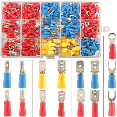 OEM Cosses Électriques Isolées À Sertir 280 Pcs – Connecteurs Ronds, Plats Femelles Et Fourches – Cuivre, Pvc, Fer Blanc – Awg 22-10 - Publicité OEM Cosses Électriques Isolées À Sertir 280 Pcs – Connecteurs Ronds, Plats Femelles Et Fourches – Cuivre, Pvc, Fer Blanc – Awg 22-10 - Publicité