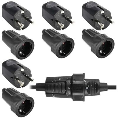 Scotch 4 Paires De Prises Et Fiches Schuko : Fiche De Sécurité 250 V 16 A Ip54, Ensemble De Prise Et Fiche Bipolaire En Caoutchouc Avec Serre-câble, Fiche Schuko Étanche Adaptée À Une Utilis - Publicité Scotch 4 Paires De Prises Et Fiches Schuko : Fiche De Sécurité 250 V 16 A Ip54, Ensemble De Prise Et Fiche Bipolaire En Caoutchouc Avec Serre-câble, Fiche Schuko Étanche Adaptée À Une Utilis - Publicité