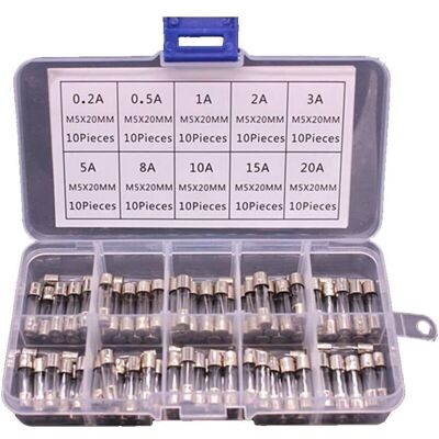 OEM Lot De 100 Fusibles En Verre 5x20mm – Courant 0.2a À 20a – Tension 250v – Vitesse De Fusion Rapide – Protection Circuits Électriques - Publicité OEM Lot De 100 Fusibles En Verre 5x20mm – Courant 0.2a À 20a – Tension 250v – Vitesse De Fusion Rapide – Protection Circuits Électriques - Publicité