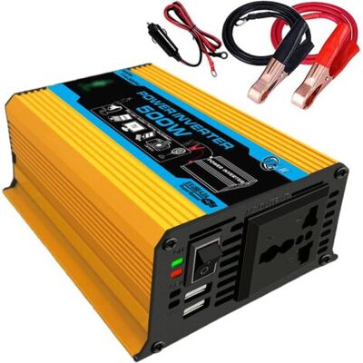 ABYSSE Onduleur De Voiture 300 W, 12 V Cc À 220 V Ca, Convertisseur De Puissance Pour Véhicules, Avec Adaptateur De Chargeur De Voiture Double Usb Ca 4,2 A (jaune) - Publicité ABYSSE Onduleur De Voiture 300 W, 12 V Cc À 220 V Ca, Convertisseur De Puissance Pour Véhicules, Avec Adaptateur De Chargeur De Voiture Double Usb Ca 4,2 A (jaune) - Publicité