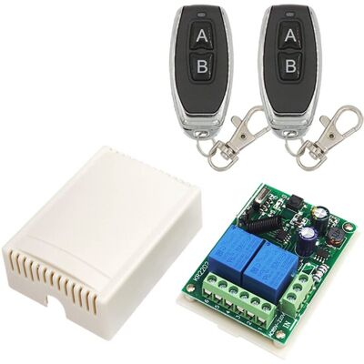 Scotch 220v Ac 2 Canaux Sans Fil Commutateur De Télécommande, Récepteur Rf Module De Relais 433 Mhz Avec Émetteur Marche/arrêt Pour Porte Degarage, Lumière, Usage Domestique - Publicité Scotch 220v Ac 2 Canaux Sans Fil Commutateur De Télécommande, Récepteur Rf Module De Relais 433 Mhz Avec Émetteur Marche/arrêt Pour Porte Degarage, Lumière, Usage Domestique - Publicité