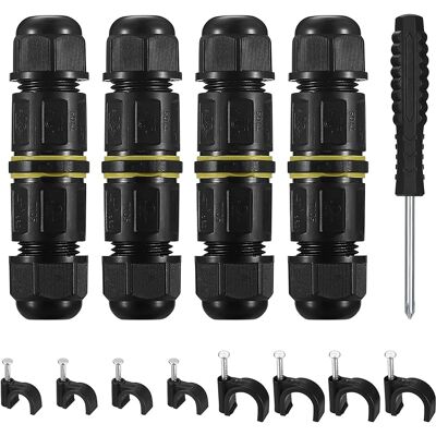 SANS MARQUE Boîte De Jonction Étanche Ip68, Connecteurs Électriques De Câble Extérieur, Boite De Derivation Coupleur De Manchon Externe De Connecteur Fil Pour Diamètre De Câble Ø 4mm-8mm (4 Pièces-3 Broches) - Publicité SANS MARQUE Boîte De Jonction Étanche Ip68, Connecteurs Électriques De Câble Extérieur, Boite De Derivation Coupleur De Manchon Externe De Connecteur Fil Pour Diamètre De Câble Ø 4mm-8mm (4 Pièces-3 Broches) - Publicité