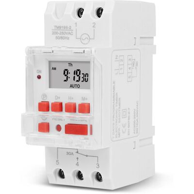 XISRENS Minuterie De Chauffe-eau Électrique, Minuterie Numérique 30a, Écran Lcd, Minuterie 1 Seconde, Relais De Minuterie Numérique 200-250vac,24vdc - Publicité XISRENS Minuterie De Chauffe-eau Électrique, Minuterie Numérique 30a, Écran Lcd, Minuterie 1 Seconde, Relais De Minuterie Numérique 200-250vac,24vdc - Publicité