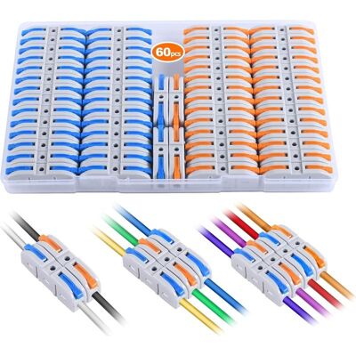 Vision Connecteurs De Fils À Levier, Kit D'Épissure Électrique À Connexion Rapide 60 Pièces Pour Bornes Compactes En Ligne - 28-12 Awg, 1 Entrée 1 Sortie - Publicité Vision Connecteurs De Fils À Levier, Kit D'Épissure Électrique À Connexion Rapide 60 Pièces Pour Bornes Compactes En Ligne - 28-12 Awg, 1 Entrée 1 Sortie - Publicité