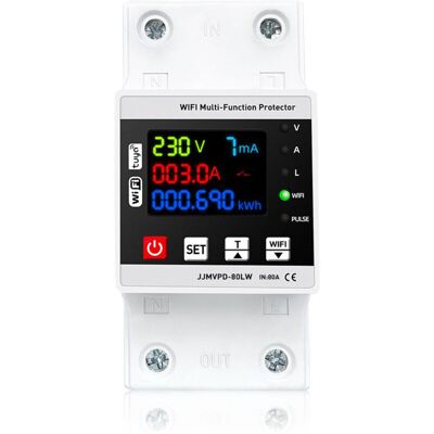 OEM protecteur À Réenclenchement Intelligent Wifi 80a Tuya - Surveillance Courant Tension, Valeurs De Protection Réglables, Contrôle App Téléphone - Pour Installation Électrique-crezuo - Publicité OEM protecteur À Réenclenchement Intelligent Wifi 80a Tuya - Surveillance Courant Tension, Valeurs De Protection Réglables, Contrôle App Téléphone - Pour Installation Électrique-crezuo - Publicité