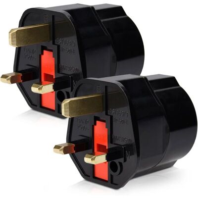 MOXIE 2x Adaptateur Prise Anglaise - Modèle Schuko Type G - Fiche France Vers Royaume-uni - Prise Compact Pour Voyage - Compatible Plusieurs Pays - Publicité MOXIE 2x Adaptateur Prise Anglaise - Modèle Schuko Type G - Fiche France Vers Royaume-uni - Prise Compact Pour Voyage - Compatible Plusieurs Pays - Publicité
