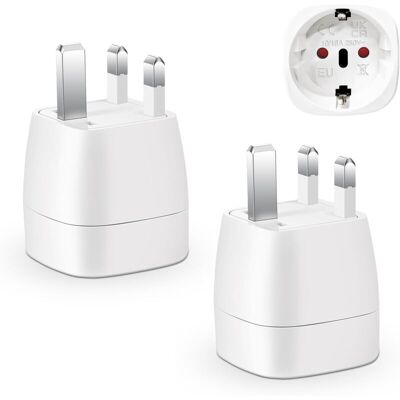 Scotch 2 Pièces Adaptateur Prise Anglaise, Adaptateur De Voyage France Vers Uk, Adaptateur De Prise Pour Irlande, Angleterre, Ecosse, Dubaï, Malte, Adaptateur Type G (blanc) - Publicité Scotch 2 Pièces Adaptateur Prise Anglaise, Adaptateur De Voyage France Vers Uk, Adaptateur De Prise Pour Irlande, Angleterre, Ecosse, Dubaï, Malte, Adaptateur Type G (blanc) - Publicité