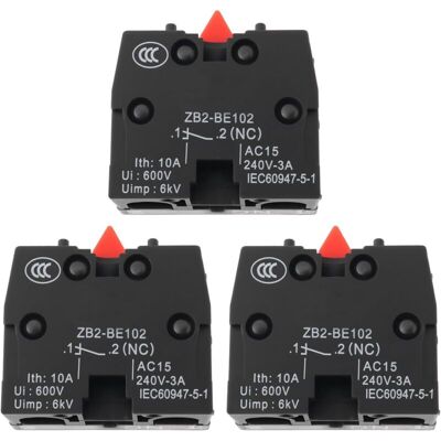 OEM Lot De 3 Interrupteurs À Bouton-poussoir Avec Réarmement Automatique Zb2-be102, Contacts Normalement Fermés - Publicité OEM Lot De 3 Interrupteurs À Bouton-poussoir Avec Réarmement Automatique Zb2-be102, Contacts Normalement Fermés - Publicité
