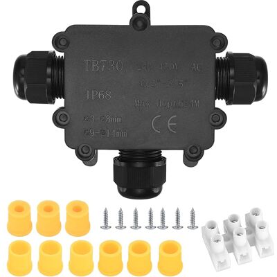 SANS MARQUE Boîte De Jonction Étanche Ip68, Boîte De Dérivation Etanche Electrique Exterieur, 3 Voies Connecteurs De Câble Pour Cable 3-8mm & 9-14mm Diamètre - Publicité SANS MARQUE Boîte De Jonction Étanche Ip68, Boîte De Dérivation Etanche Electrique Exterieur, 3 Voies Connecteurs De Câble Pour Cable 3-8mm & 9-14mm Diamètre - Publicité