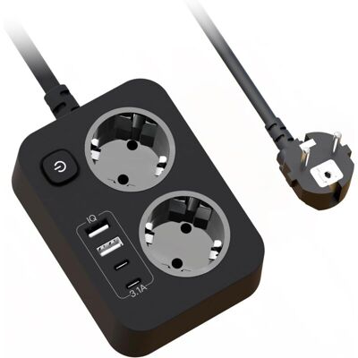OEM Multiprise 2 Prises Avec Usb, Rallonge Electrique Multiprise Plate Murale Avec Interrupteur, Portable Bloc Prise Multiple Avec Protection Surtension Et Cable 1.8m Pour Bureau Maison Voyage, Noir-crezu - Publicité OEM Multiprise 2 Prises Avec Usb, Rallonge Electrique Multiprise Plate Murale Avec Interrupteur, Portable Bloc Prise Multiple Avec Protection Surtension Et Cable 1.8m Pour Bureau Maison Voyage, Noir-crezu - Publicité