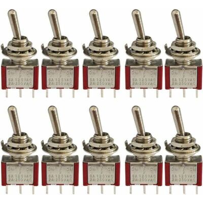 Scotch 10 Pcs Mini Interrupteur À Bascule, Ac 125v 6a / 250v 2a 3 Broches Spdt On-off-on 3 Broches 3 Positions Spdt Interrupteur À Bascule Autobloquant Pour Pièces Auto Rouge,de - Publicité Scotch 10 Pcs Mini Interrupteur À Bascule, Ac 125v 6a / 250v 2a 3 Broches Spdt On-off-on 3 Broches 3 Positions Spdt Interrupteur À Bascule Autobloquant Pour Pièces Auto Rouge,de - Publicité