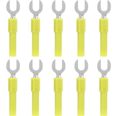 OEM 10 Pièces Connecteurs Fourche En Laiton, Type Y 6mm/0.2in, Fiche Banane 4mm/0.2in, 30vca-60vcc Max, 10a, Jaune - Publicité OEM 10 Pièces Connecteurs Fourche En Laiton, Type Y 6mm/0.2in, Fiche Banane 4mm/0.2in, 30vca-60vcc Max, 10a, Jaune - Publicité