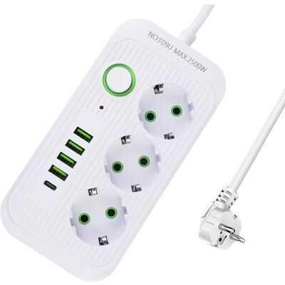 Scotch Multiprise À 3 Prises Avec Câble De 2 M, 2500 W Et Interrupteur, Multiprise Usb 10 A, Avec 3 Ports Ac, 4 Usb Et 1 Port Usb C, Blanc - Publicité Scotch Multiprise À 3 Prises Avec Câble De 2 M, 2500 W Et Interrupteur, Multiprise Usb 10 A, Avec 3 Ports Ac, 4 Usb Et 1 Port Usb C, Blanc - Publicité