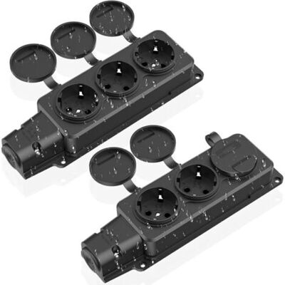 KOMIRO Multiprise 3 Prises, Prise Extérieure Étanche Ip54, Prises De Contact De Protection Avec Couvercle Rabattable, Multiprise Pour Extérieur, 230 V/16 A Max. 3500 W, Prise Extérieure Pour Jardin, Cuisine - Publicité KOMIRO Multiprise 3 Prises, Prise Extérieure Étanche Ip54, Prises De Contact De Protection Avec Couvercle Rabattable, Multiprise Pour Extérieur, 230 V/16 A Max. 3500 W, Prise Extérieure Pour Jardin, Cuisine - Publicité